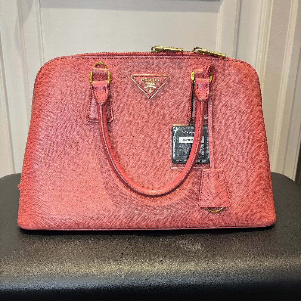Prada Saffiano Promenade Satchel in Pink